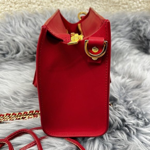 Sophie Hulme Red Tote with Gold Accents - Picture 4 of 13